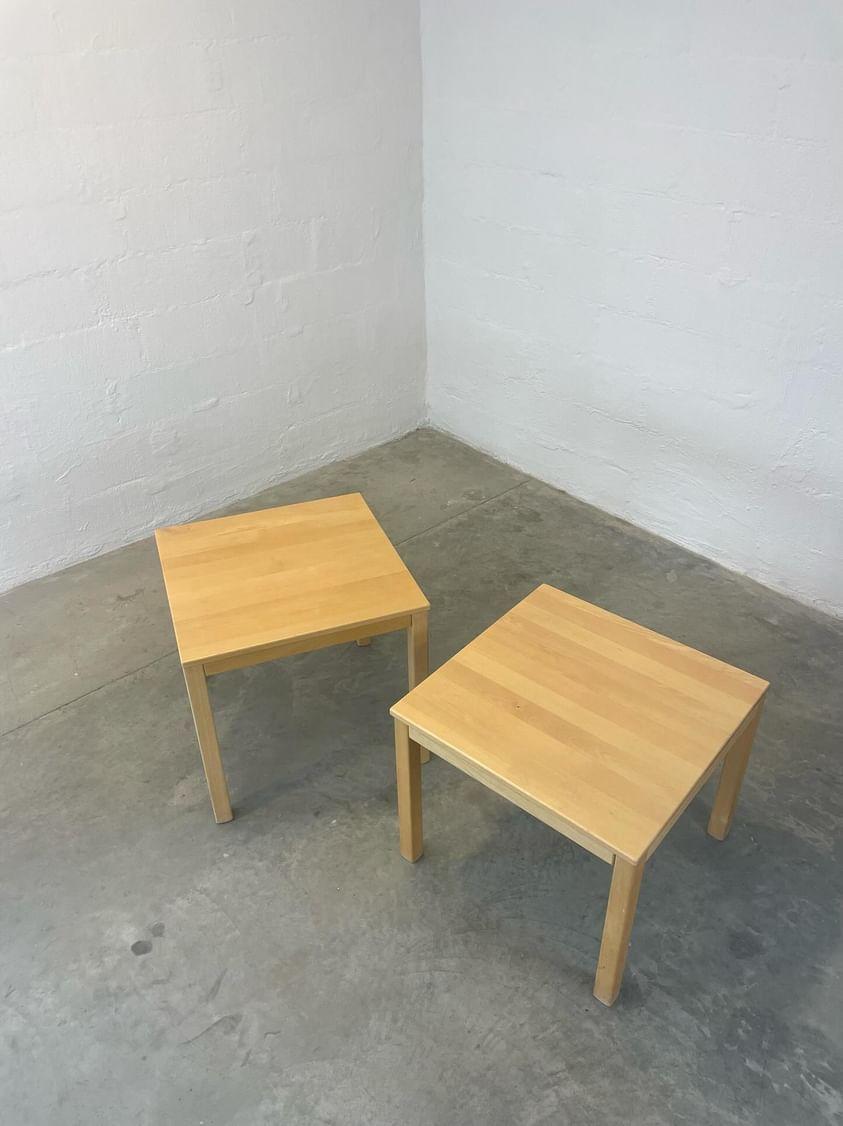 Pair of solid beech lamp tables - Mid Century Modern Adelaide